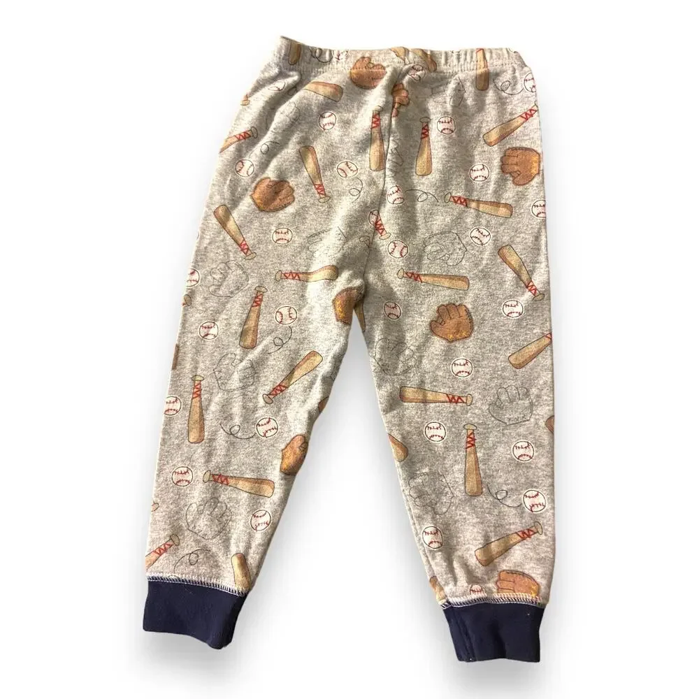 Carter's Boys Pajamas Size‎ 18 Mo Red Gray Baseball Dog Play Ball Cotton